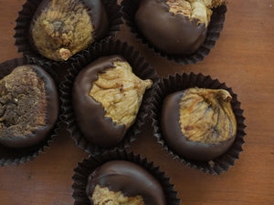 Chocolate-Dipped Cognac Figs - Four piece box